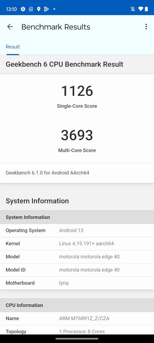 Geekbench 6のベンチマークスコア