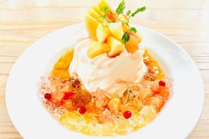 白桃とマンゴーを使った「冷やしパンケーキ」発売 - たまご専門店TAMAGOYAにて