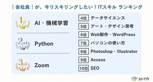 会社員がリスキリングしたいスキル1位は? - 2位は会社員「python」、主婦「Instagram」