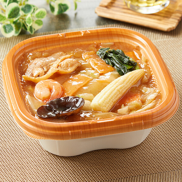 「鶏と魚介のだしの旨味！7種野菜の中華丼」(568円)