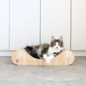 猫のつめとぎシリーズ「バリバリベッドカール」が新登場-木目調デザインのシンプルな可愛さ