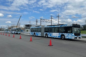 JR西日本・ソフトバンク「自動運転・隊列走行BRT」公道で実証実験