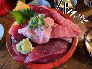 【刺身、ぶ厚すぎ】原価が心配になる“デカ盛り海鮮”「さかなや」の「鮪づくし丼」でお腹パンパンになった話