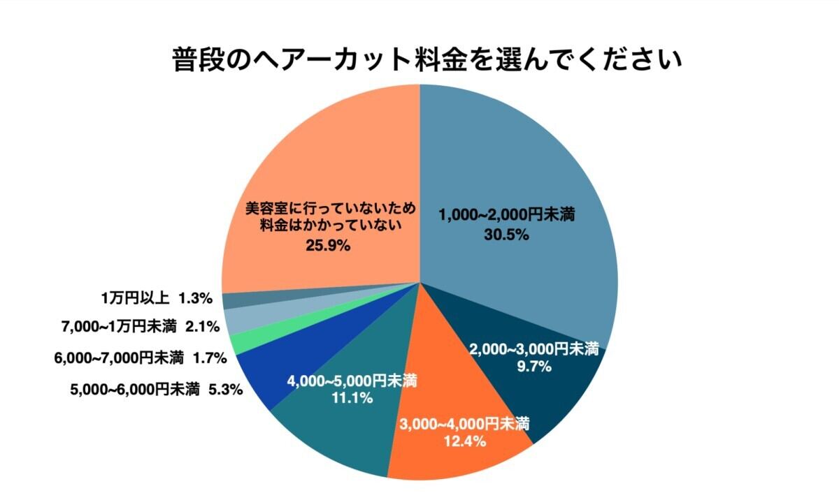 普段のヘアーカットにかける料金