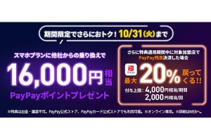 LINEMO、「スマホプラン」契約で最大20,000円相当のポイントがもらえるキャンペーン - 10月31日まで