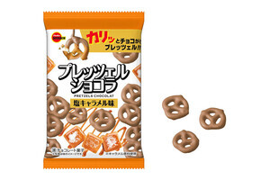 ブルボン、小袋タイプの「プレッツェルショコラ塩キャラメル味」発売