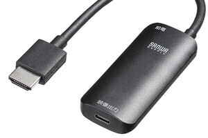 サンワサプライ、HDMIをUSB Type-Cに変換するアダプター　4K対応