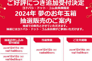 ヨドバシ「夢のお年玉箱」2024年版、追加抽選スタート！ 12月12日10時59分まで