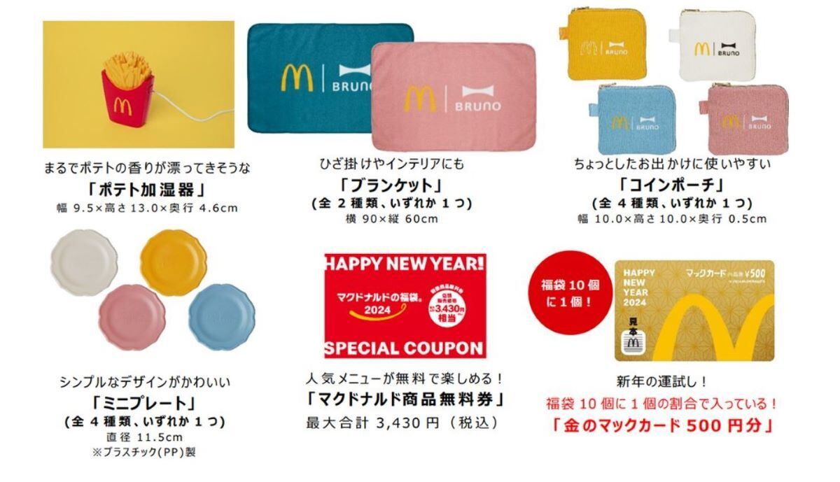 当たれ～! 】BRUNOコラボ「マクドナルドの福袋2024」の抽選販売が受付