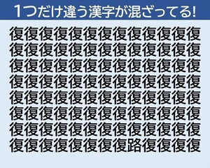 【1月3日の脳トレクイズ】1つだけ違う漢字はどーこだ!?