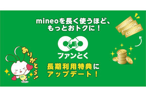 mineo、「ファン∞とく」を2月末にリニューアル - 長期利用特典が復活