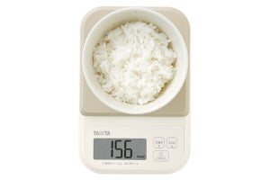 タニタ、食品のカロリーを測れる「カロリーモード」搭載のスケール