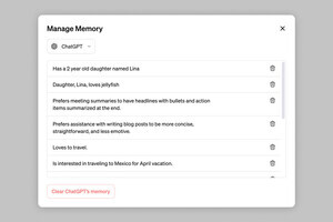 ChatGPT、会話を記憶して関係を深める新機能「Memory」、テスト提供開始