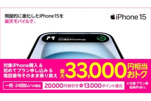 楽天モバイル、Rakuten最強プランの申込とiPhone購入で最大33,000円還元