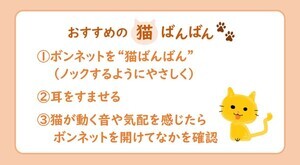 猫がクルマに入り込んだトラブル、1カ月間で24件 - JAFが「猫ばんばん」のやり方を呼びかけ