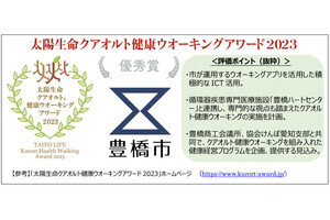 「太陽生命クアオルト健康ウオーキングアワード2023」優秀賞は愛知県豊橋市に