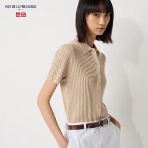 【ユニクロ】UNIQLO × INES DE LA FRESSANGE PARISから「半袖リブポロカーディガン」登場 – ラフにも清楚にもなる神アイテム