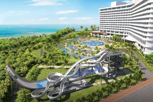 沖縄県内最大級の「オールデイプール」が残波岬のリゾートホテルに8月オープン! 3種のウォータースライダーも
