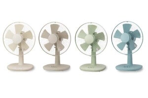 くすみカラー4色が選べる、ロータイプの扇風機「ミニリビング扇」