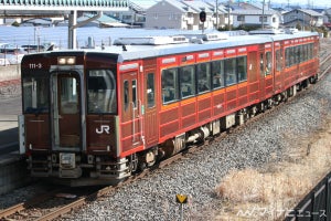 JR東日本キハ110系レトロラッピング車両、水郡線の臨時列車7月運転