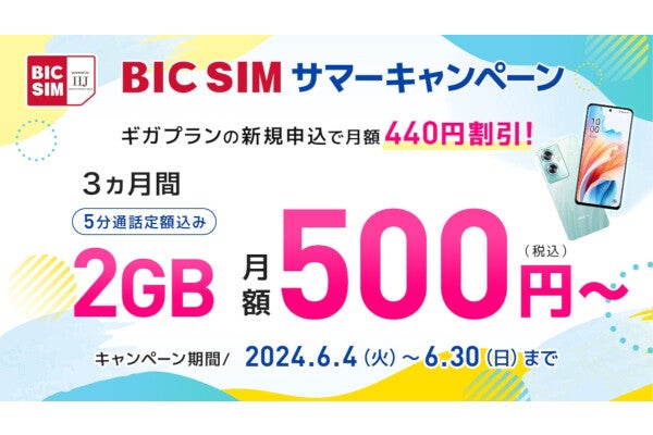 BIC SIM、ビックポイント14,000ポイント還元またはSIMフリーiPhone15,000円引きのキャンペーン