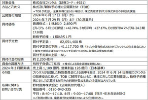 キリンHD、ファンケルの完全子会社化を目的とした公開買付け開始を決定 