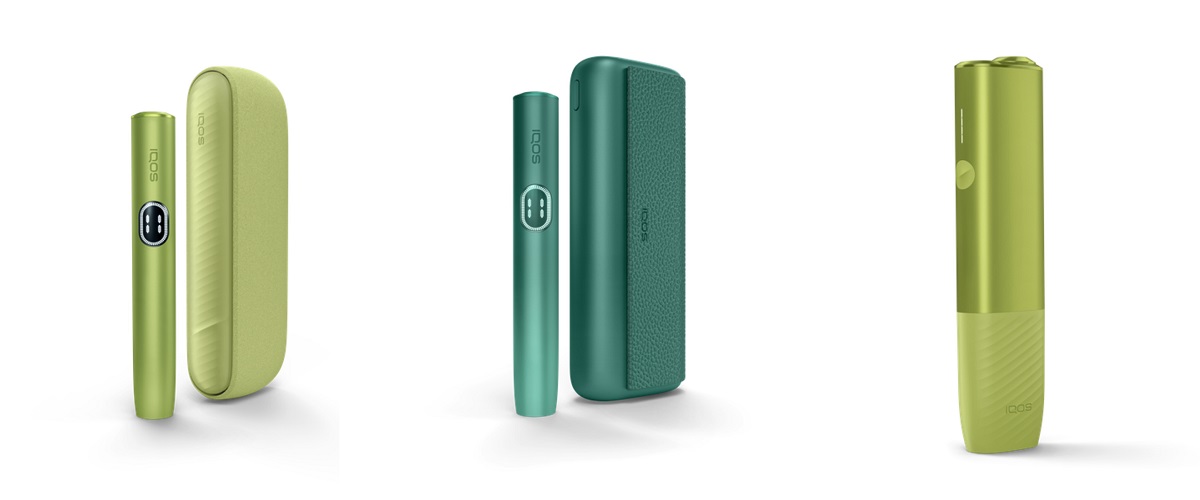 左から「IQOS イルマ i リーフグリーン」(6,980円)、「IQOS イルマ i プライム アスペングリーン」(9,980円)、「IQOS イルマ i ワン リーフグリーン」(3,980円)