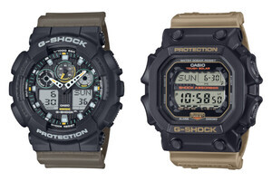 G-SHOCK、ブラックケースにカーキ／オリーブグリーンのバンドを合わせた「Two tone utility colors」