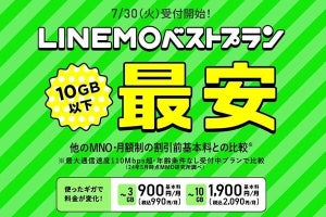 LINEMO、10GBで月額2,090円の新料金プラン「LINEMOベストプラン」