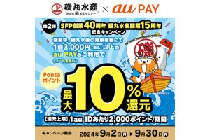 au PAY、「磯丸水産」でPontaポイント最大10％還元