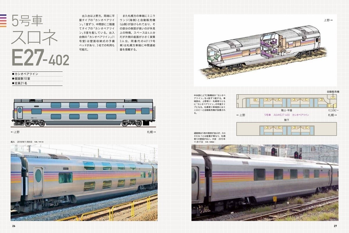 寝台特急「カシオペア」メモリアルBOOK』E26系を解説、乗車記も | マイナビニュース