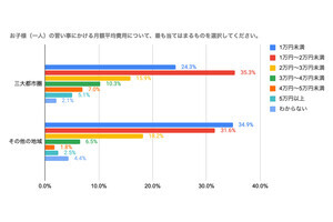 子どもの習い事にかける平均費用は? 三大都市圏とその他の地域で違いも