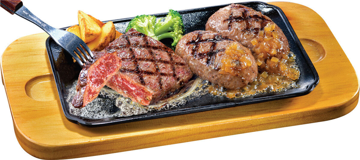 ビッグボーイ「直火焼きブレードミートロースステーキ(150g)&大俵ハンバーグ(200g)」