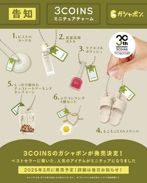 3COINS ミニチュアチャーム