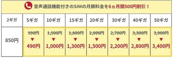 音声SIM割引