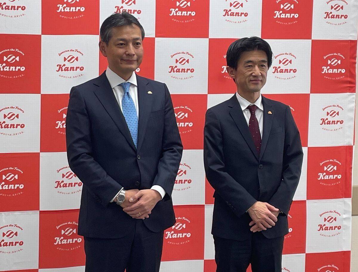 カンロ 代表取締役社長の村田哲也氏、取締役常務執行役員 CFOの阿部一博氏