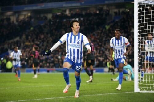 決勝点を決めた三笘薫 [写真]=Getty Images