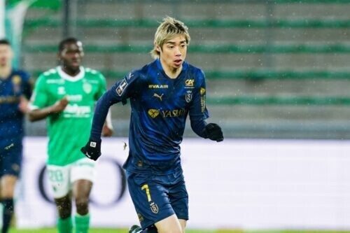 スタッド・ランスの伊東純也（撮影は第16節サンテティエンヌ戦） [写真]＝Icon Sport via Getty Images