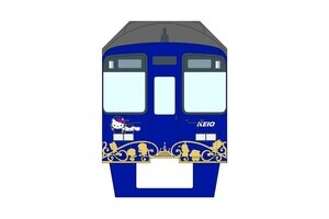 京王電鉄9000系、サンリオのラッピングトレインがシックな色合いに