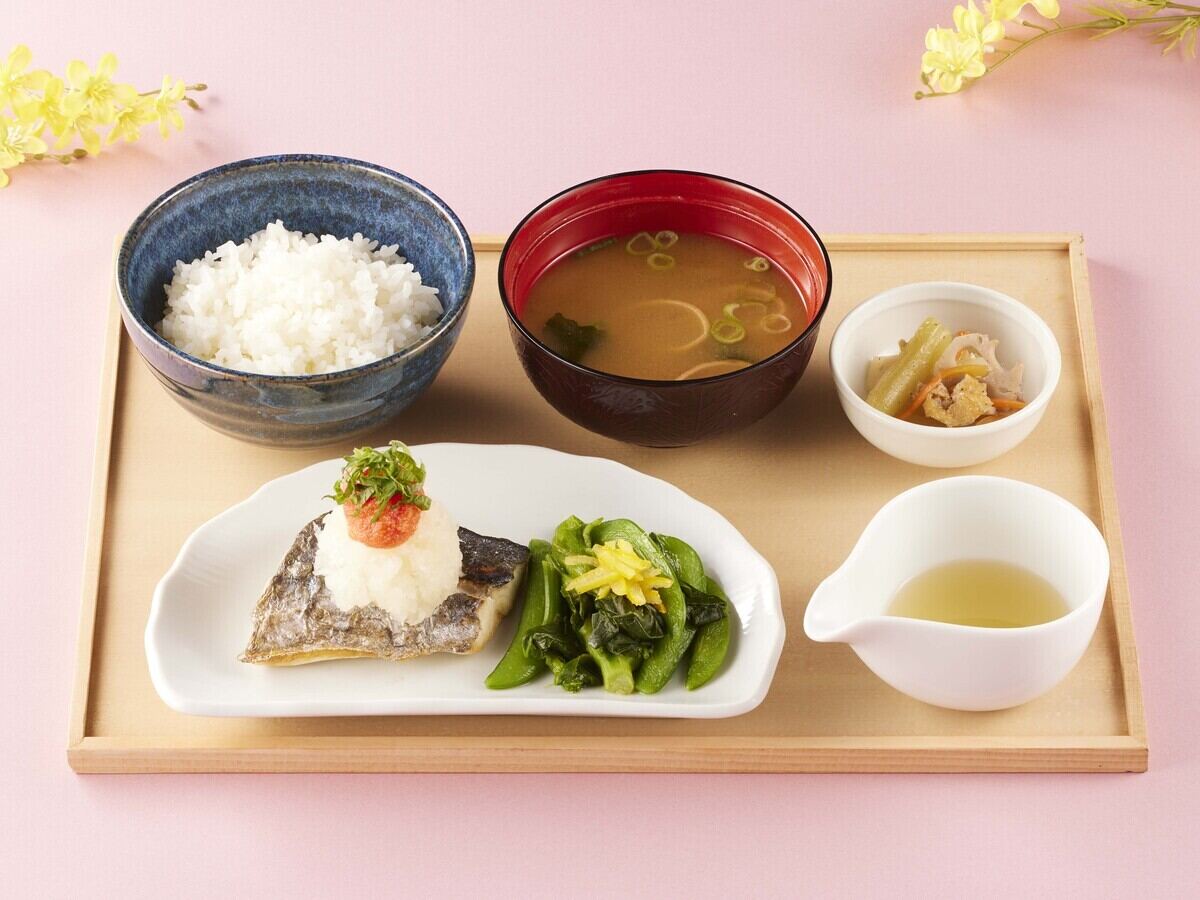 ココス「さわらと春野菜の明太子おろし膳」
