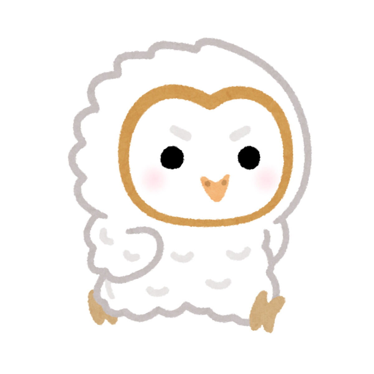 いらすとや「走るフクロウのヒナのイラスト」