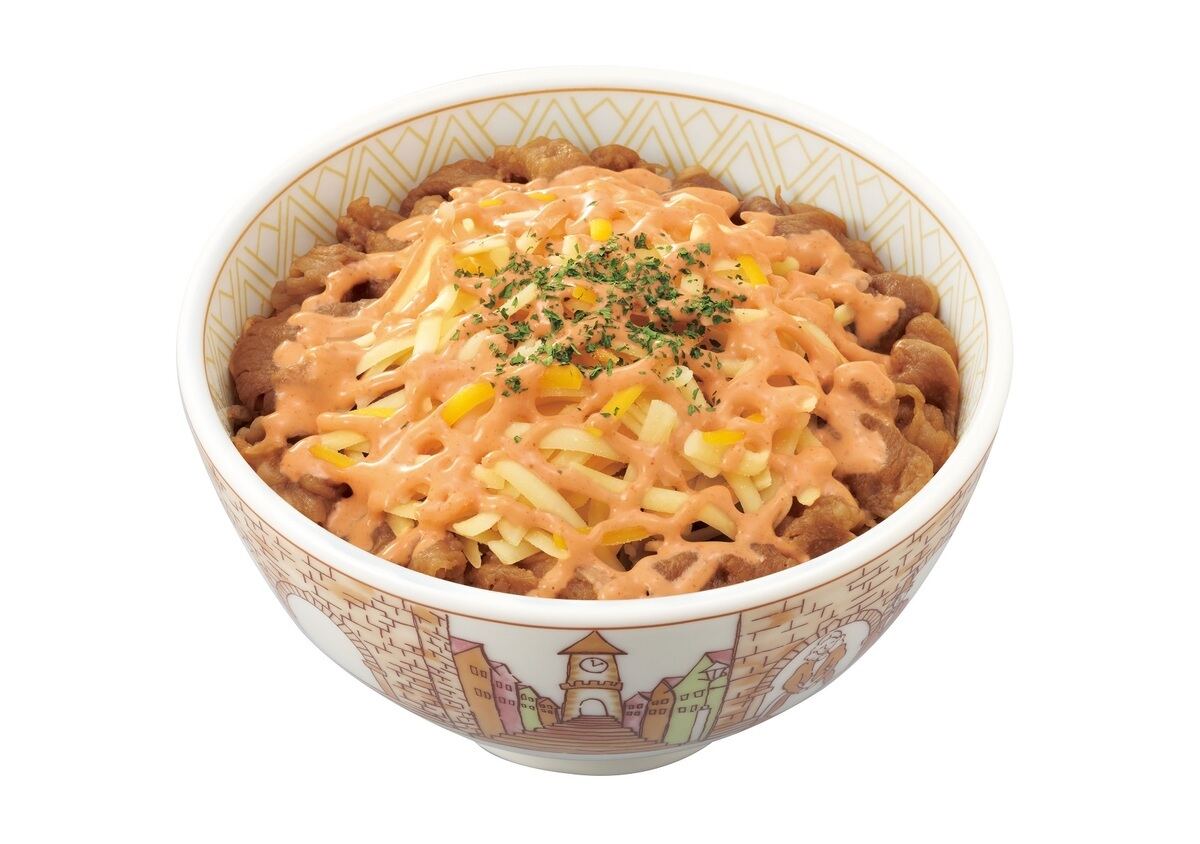 すき家「明太マヨチーズ牛丼」