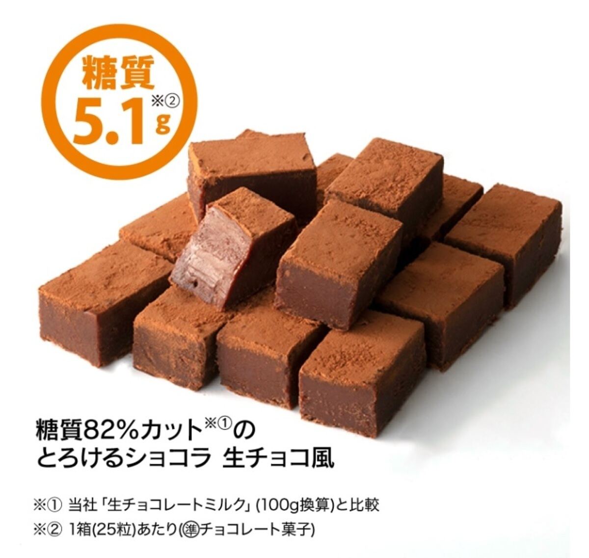 シャトレーゼ「糖質82%カットのとろけるショコラ 生チョコ風」