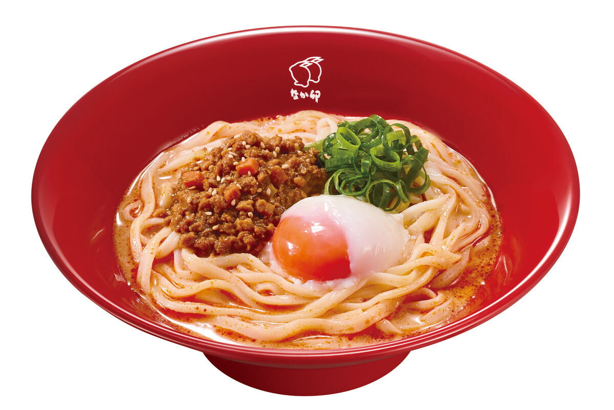 なか卯「温たま冷やし担々うどん」