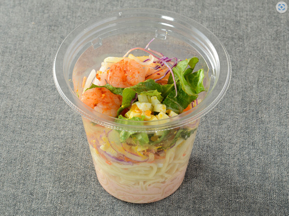 ローソン「振っておいしいパスタサラダ　海老明太子」