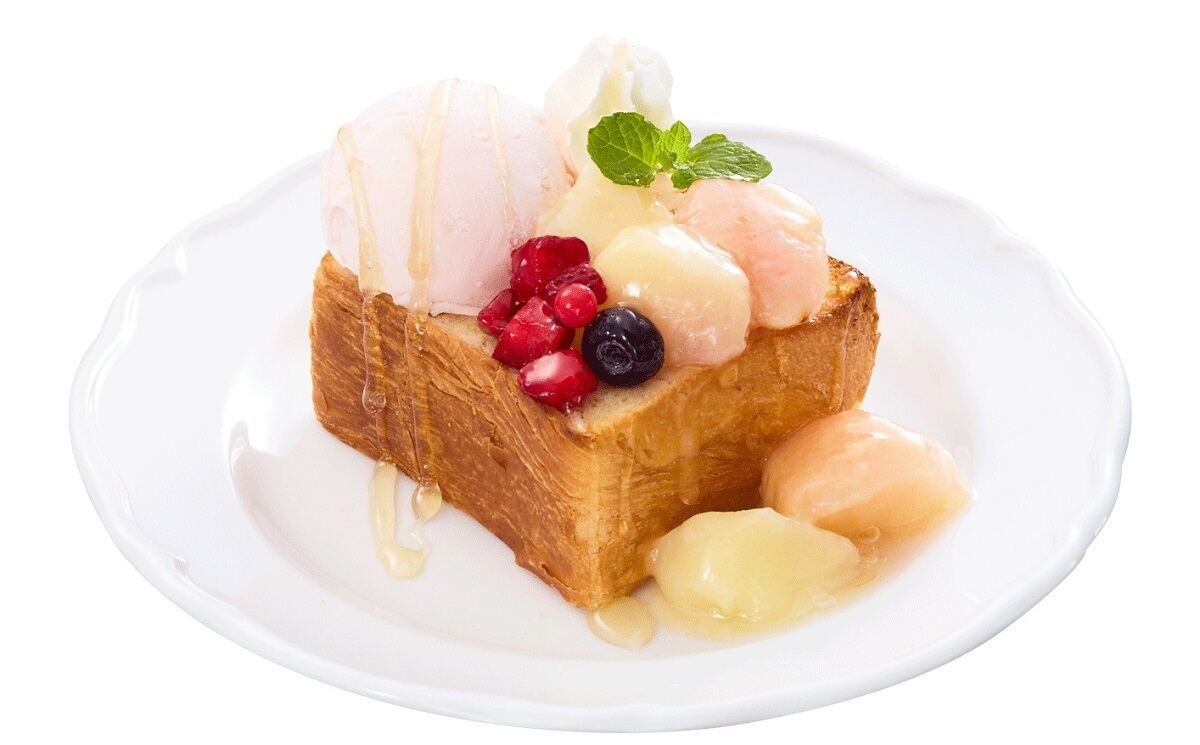 ジョリーパスタ「～オリーブオイル香る～ジョリーパスタのごろっと白桃のハニートースト」