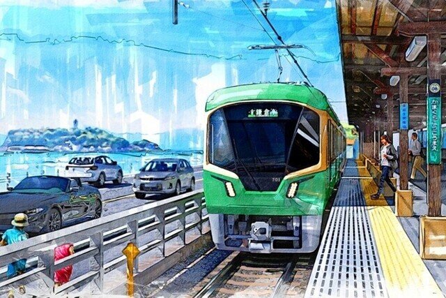 江ノ島電鉄「700形」新型車両は未来志向のデザイン、2026年度導入