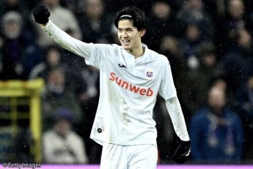 先制点を挙げた後藤啓介（画像は今年1月のメヘレン戦）[写真]=Getty Images