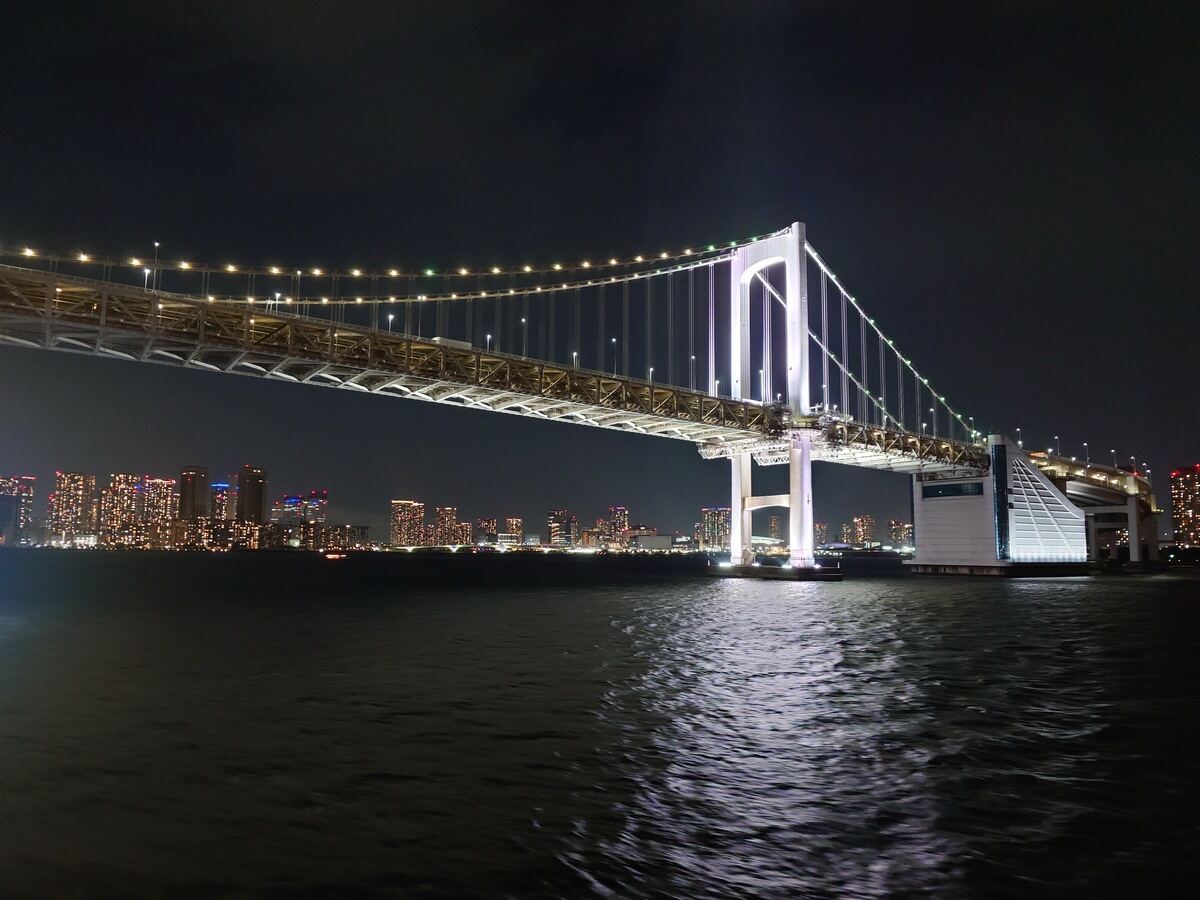 広角カメラ 等倍（24mm）の夜景撮影例