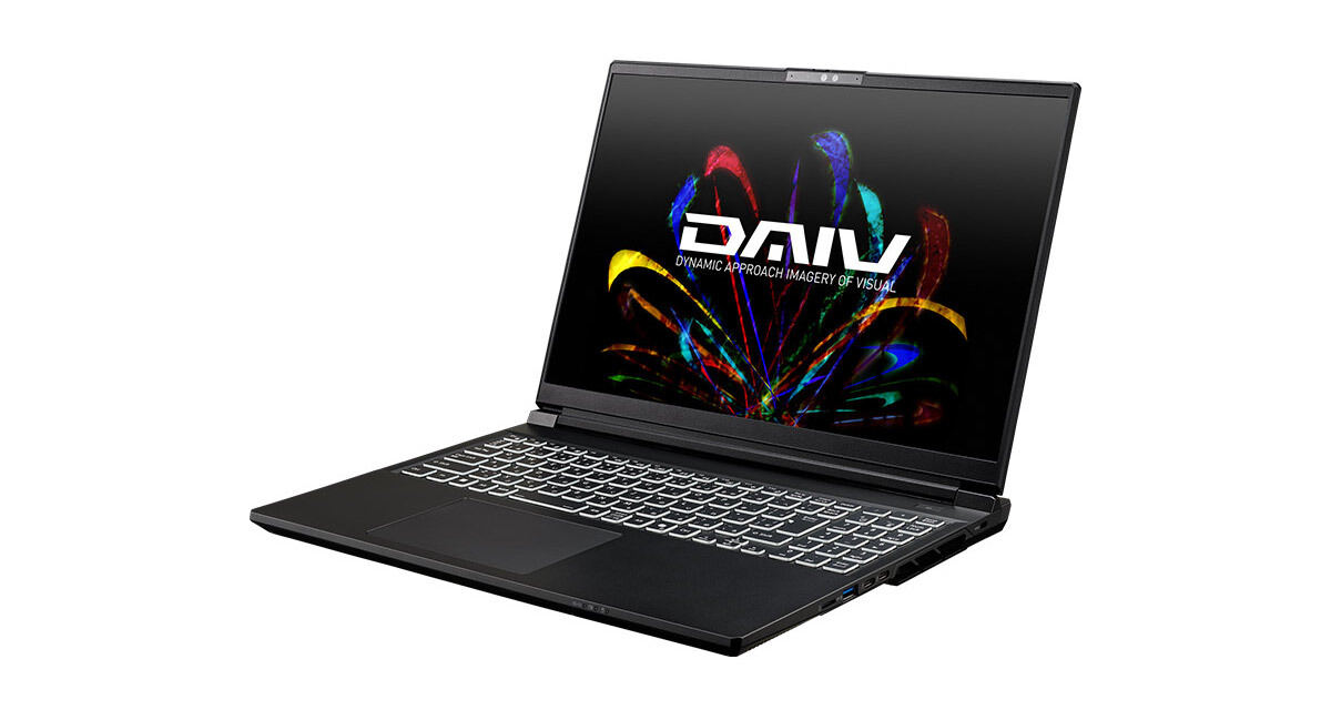 「DAIV N6 (NVIDIA Studio認定PC)」。製品型番は「DAIV N6-I9G80BK-C」